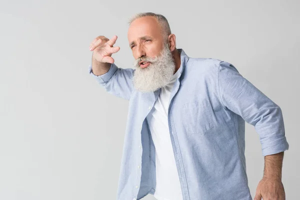 Dancing bearded man — Stock Photo