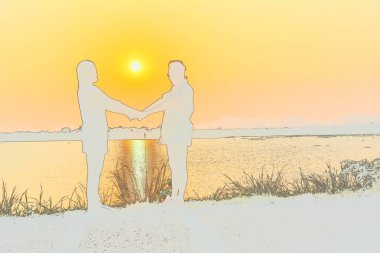 insanlar güneş, beyaz siluet stil doğa zemin üzerine