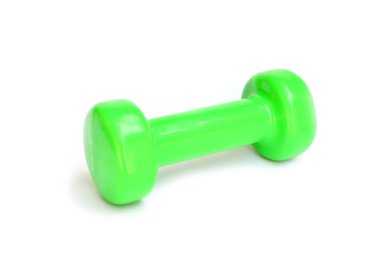 Beyaz arka plan üzerinde izole yeşil halter