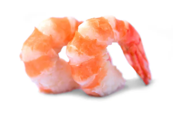 Crevettes orange cuites isolées sur fond blanc . — Photo