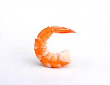 Beyaz bir arka plan üzerinde izole turuncu karides