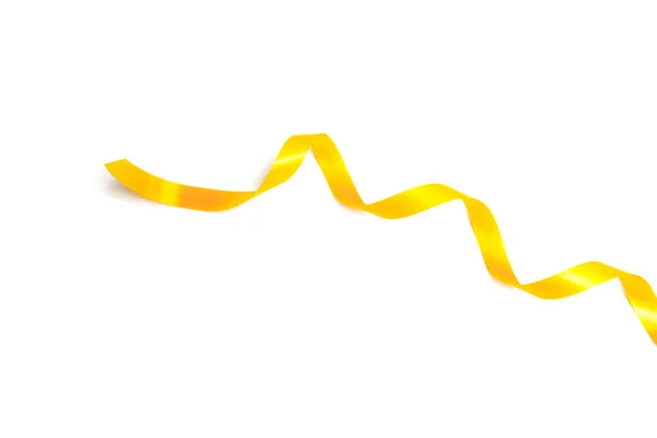 Die Spirale gelbes Band isoliert auf weißem Hintergrund. — Stockfoto