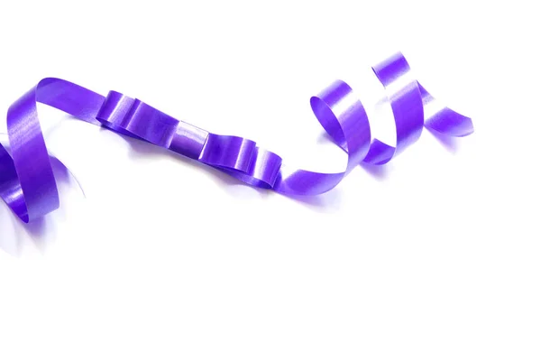 The spiral purple ribbon isolated on white background. — Stock Photo, Image