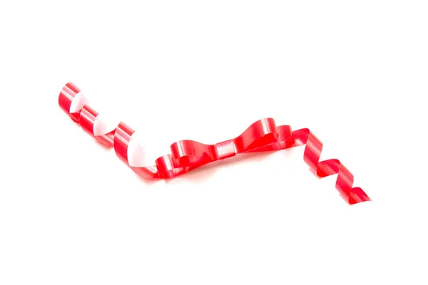 The spiral red ribbon isolated on white background. — Stock Photo, Image