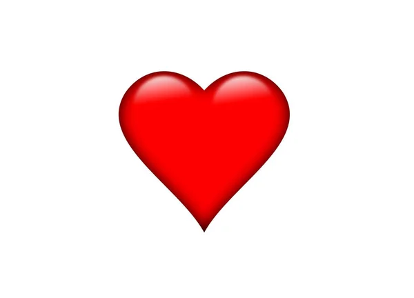 Red heart icon illustration isolated on white background. — Stock Photo, Image