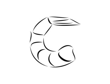 Beyaz arka planda izole edilmiş karidesler.