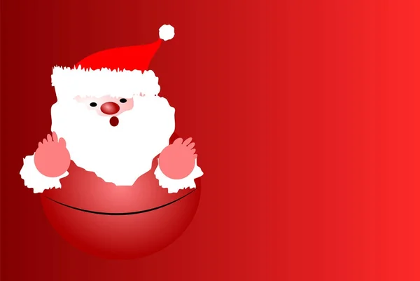 在圣诞节那天在红色背景与副本空间上圣诞老人玩偶. — 图库照片