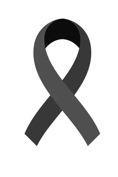 Διάνυσμα του μαύρου κορδέλα σε άσπρο φόντο. Σύμβολο του πένθους. — Φωτογραφία Αρχείου