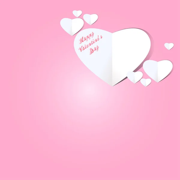 Vetor de corações de papel branco cartão de dia de Valentim. Dia dos namorados abstrato. Ilustração vetorial . — Vetor de Stock