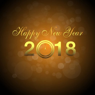 2018 mutlu yeni yıl numaraları altın renkli bokeh arka planla
