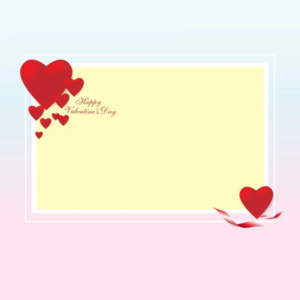 Vecteur de fond de carte de Saint-Valentin avec motif coeur rouge . — Image vectorielle