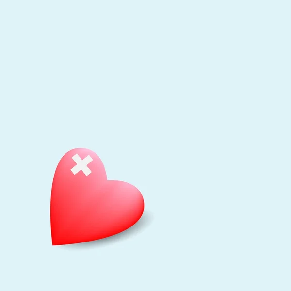 Vecteur de la Saint-Valentin sur fond vert avec le cœur rouge et brisé . — Image vectorielle