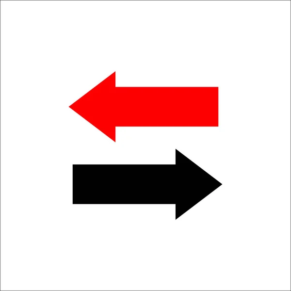 Två sätt pilarna vänster och höger håll motsatt. Vektorillustration. — Stock vektor