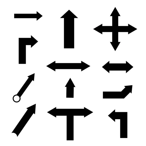 Vecteur de flèches mis isolé sur un fond blanc . — Image vectorielle