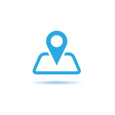 Vektör harita işaretçi simgesi. GPS konumu sembolü. Düz tasarım stili.