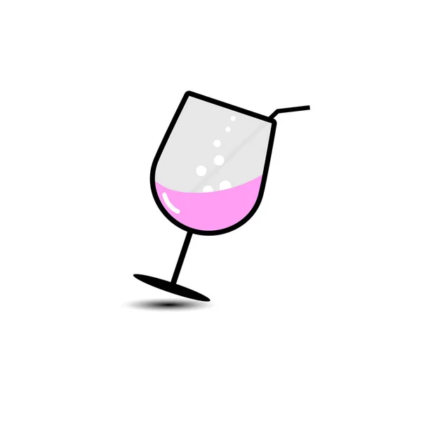 Vector of wineglass with red wine icon isolated on white background. — Stock Vector