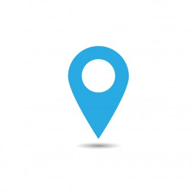 Vektör harita işaretçi simgesi. GPS konumu sembolü. Düz tasarım stili.