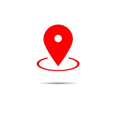 Vector of map pointer icon. GPS location symbol. Flat design style. clipart