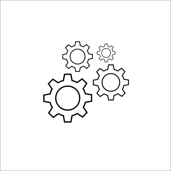 Vetor de sinal de engrenagem ícone simples isolado no fundo branco. Projeto plano do vetor do ícone da engrenagem — Vetor de Stock