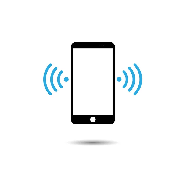 Illustrazione vettoriale di smartphone con simbolo wifi. Concetto di tecnologia e comunicazione . — Vettoriale Stock