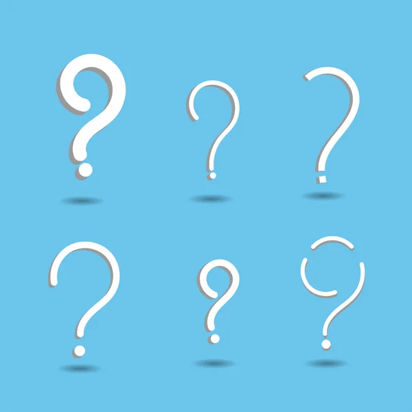 Point d'interrogation icône signe. FAQ signe symbole sur fond bleu. Style de design plat vectoriel . — Image vectorielle