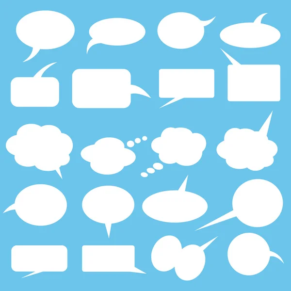 Vector set of stickers of speech bubbles. Blank empty white speech bubbles — Stock Vector