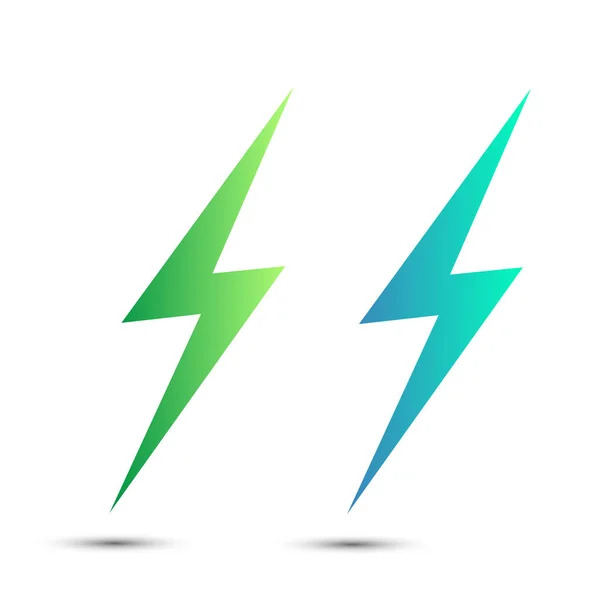 Lightning flat icons set. Simple icon storm or thunder and lightning strike isolated. — Stock Vector