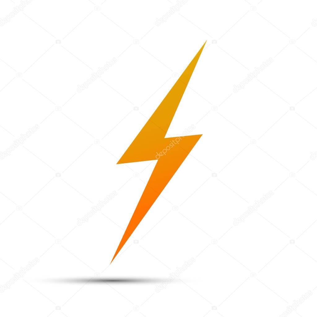 Lightning flat icons. Simple icon storm or thunder and lightning