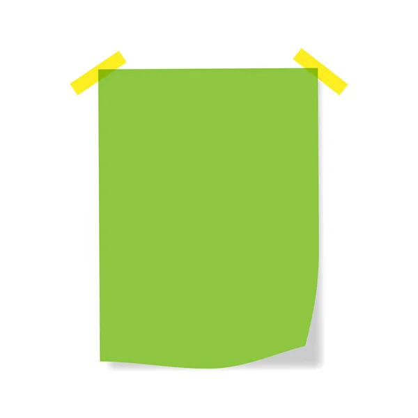 Leere quadratische Notizblock-Seiten und Klebeband. Notizpapier mit beigem Klebeband verklebt. — Stockvektor