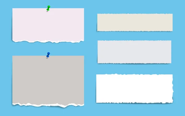 Pages carrées vierges de bloc-notes et bande. Note papier collé avec du ruban adhésif beige . — Image vectorielle