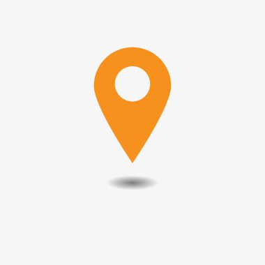 Vektör harita işaretçi simgesi. GPS konumu sembolü. Düz tasarım stili.