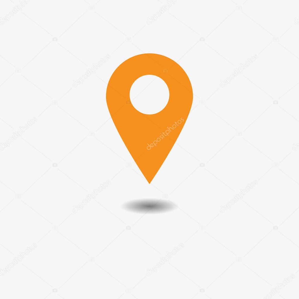 Vector of map pointer icon. GPS location symbol. Flat design style.