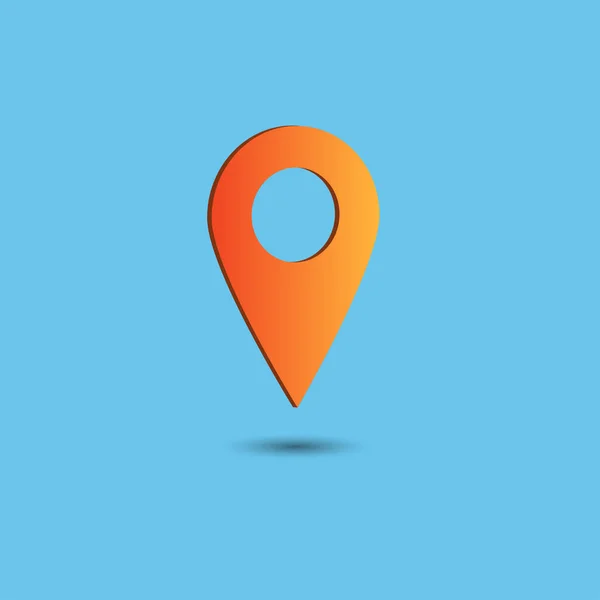 Vector del icono del puntero del mapa. Símbolo de ubicación GPS. Estilo de diseño plano . — Vector de stock