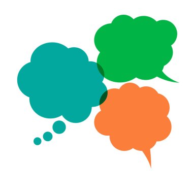 Vektör konuşma balonları çıkartmalar ayarlayın. Boş boş beyaz konuşma balonları