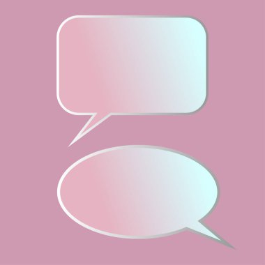 Vektör konuşma balonları çıkartmalar ayarlayın. Boş boş konuşma balonları