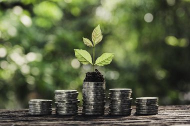 Para kavramı para madeni para yığını ile kaydetme. Mali ve muhasebe kavramı.