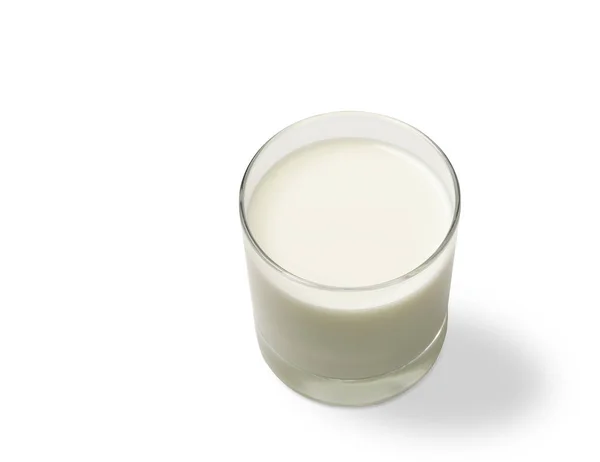 Melk Geïsoleerd Een Witte Achtergrond Glas Melk Met Knippad Drinken — Stockfoto