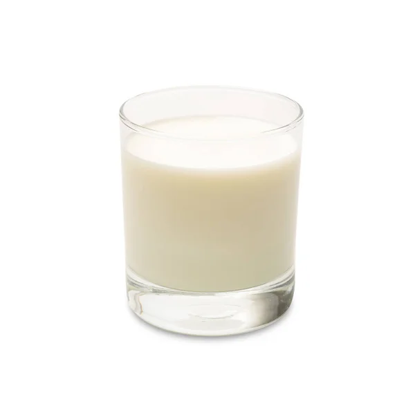 Leche Aislada Sobre Fondo Blanco Vaso Leche Con Camino Recorte — Foto de Stock