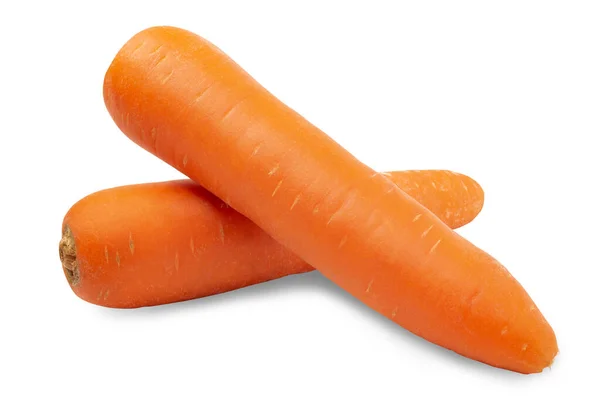 新鲜的胡萝卜在白色的背景上被隔离 用快捷方式关闭胡萝卜 — 图库照片