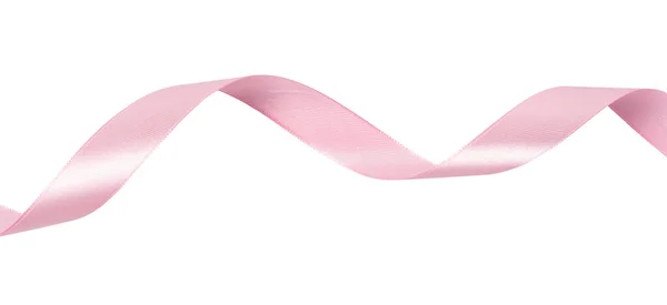 Eine Rosa Schleife Isoliert Auf Weißem Hintergrund Mit Clipping Pfad — Stockfoto