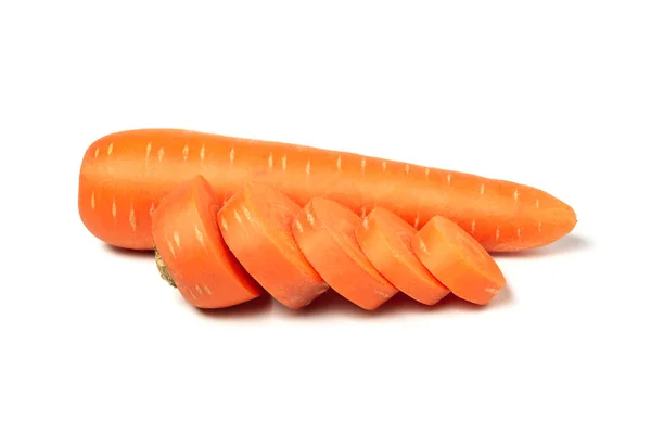 Fresh Carrots Isolated White Background Close Carrots — Stock Photo, Image