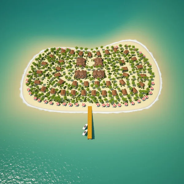Ilhas tropicais 3D — Fotografia de Stock