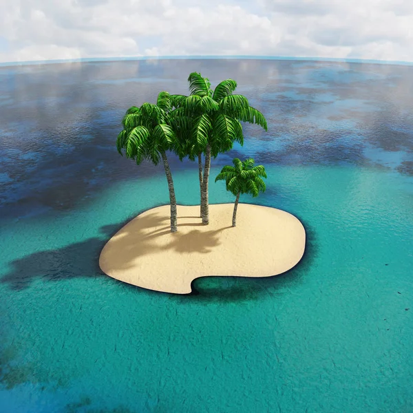 热带岛屿 3d — 图库照片