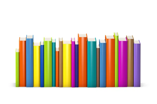 Livres colorés dans une rangée — Photo