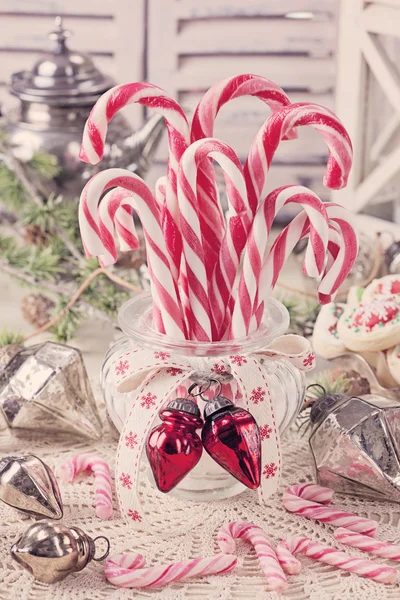 White red candy canes — Stock Photo, Image