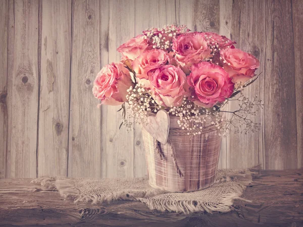 粉红玫瑰花朵 — 图库照片