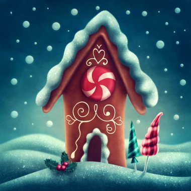 Gingerbread house, illüstrasyon