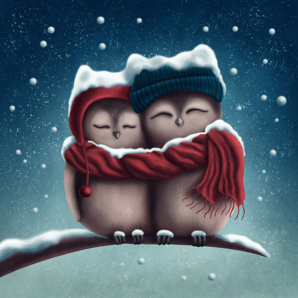 Little snow owls — Stock Photo, Image