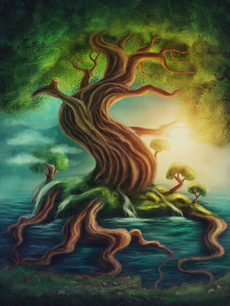 Illustration of a world tree