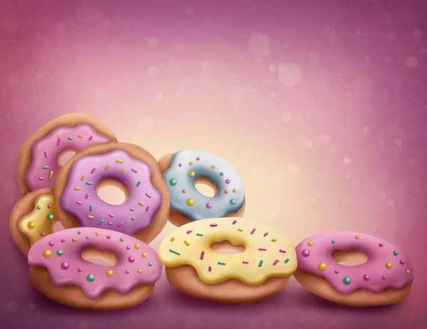 Pastel gekleurde donuts — Stockfoto